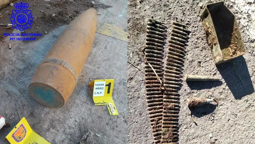 Munición localizada en Santander (izq.) y Torrelavega (der.) por la Policía Nacional