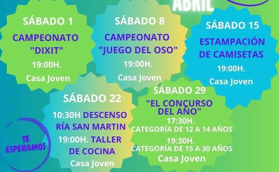Cartel de 'S&aacute;bado Joven en Suances' de abril
