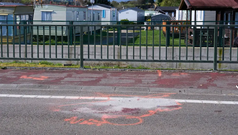 Lugar donde se produjo el triple atropello mortal en Suesa, Ribamontán al Mar FOTO-