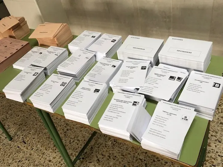 Papeletas de las elecciones generales en 2019