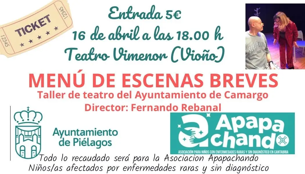 Cartel de la actuaci&oacute;n del taller de teatro de Camargo en Vio&ntilde;o