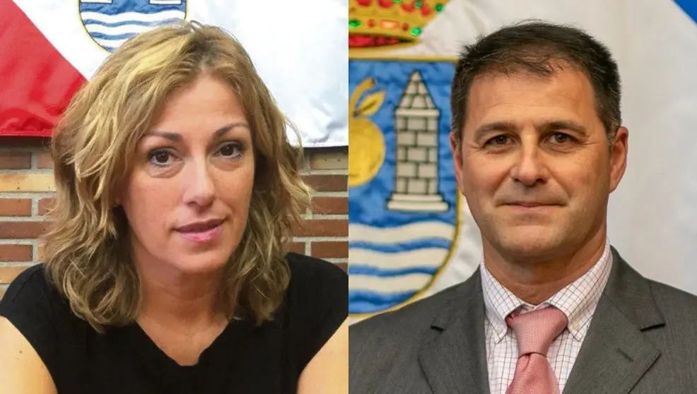 La alcaldesa de Polanco, Rosa Díaz, y el concejal de Empleo y Protección Civil, Pedro Enrique Roca