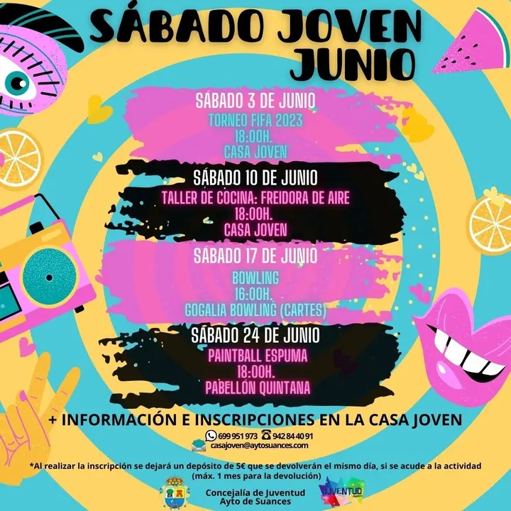 Cartel de las actividades de junio para j&oacute;venes