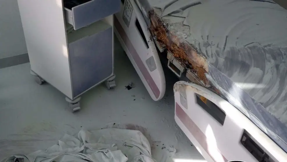  Incendio en una habitaci&oacute;n de Valdecilla