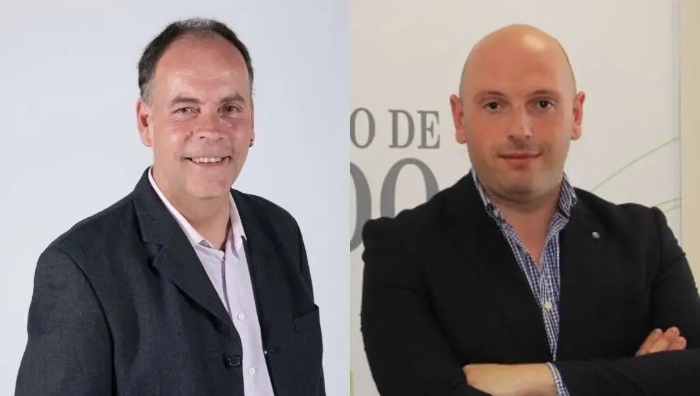 Alejandro Abad, l&iacute;der de IU-Podemos en Laredo, y el alcalde, Miguel Gonz&aacute;lez