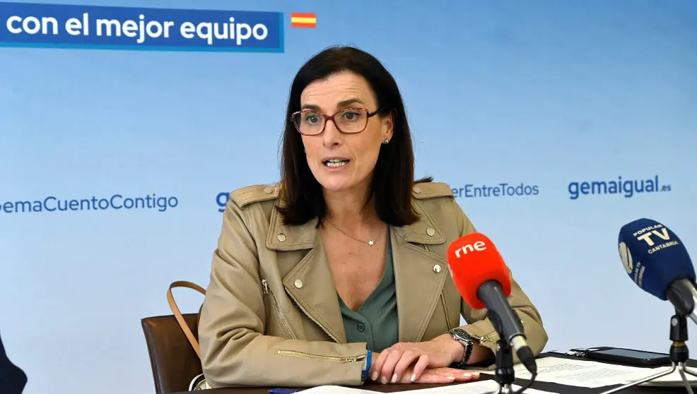 La alcaldesa de Santander, Gema Igual, durante una rueda de prensa