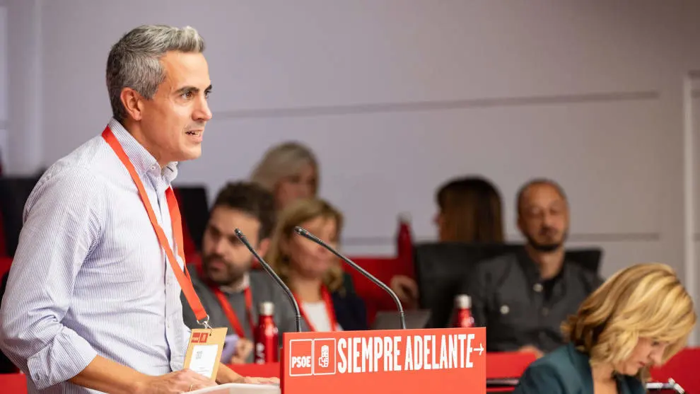 El secretario general del PSC-PSOE y portavoz parlamentario, Pablo Zuloaga, en el Comit&eacute; Federal del PSOE