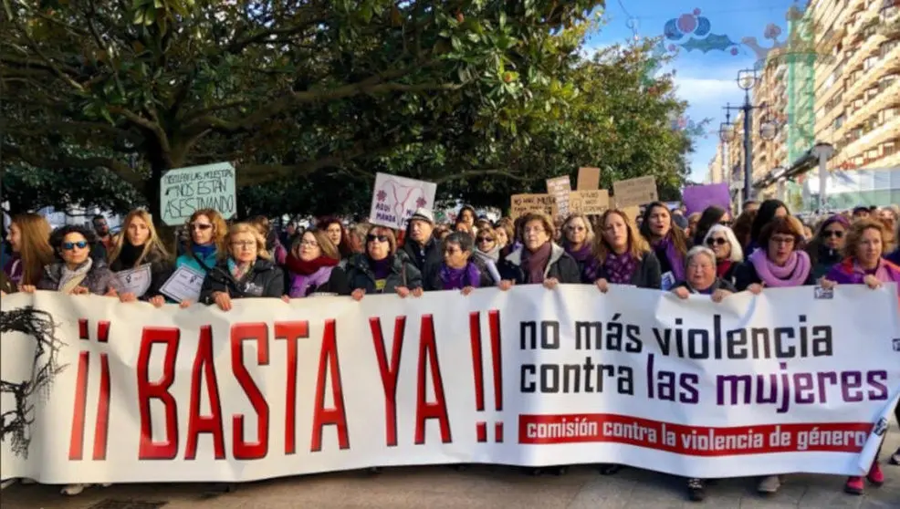 Cabecera de la manifestaci&oacute;n del D&iacute;a Internacional contra la Violencia de G&eacute;nero en Santander