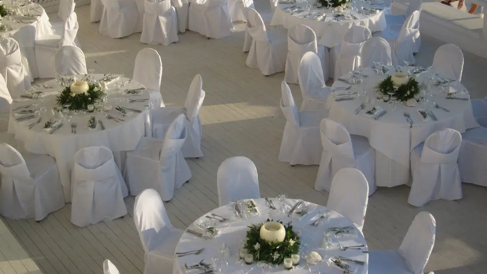 Comedor de una boda | Foto de archivo