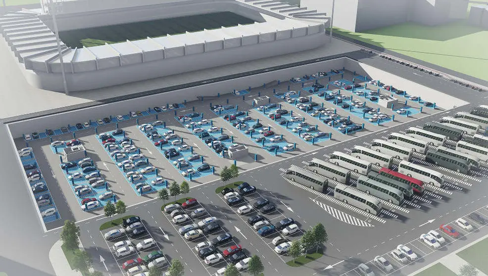 Infograf&iacute;a del aparcamiento disuasorio del Sardinero que finalmente no se realizar&aacute;