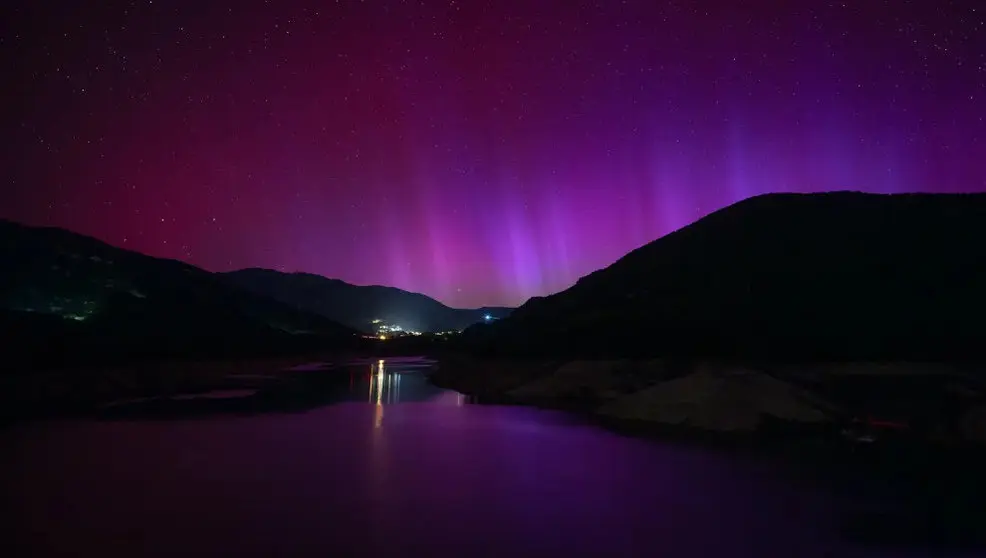 Aurora boreal en un punto de Espa&ntilde;a