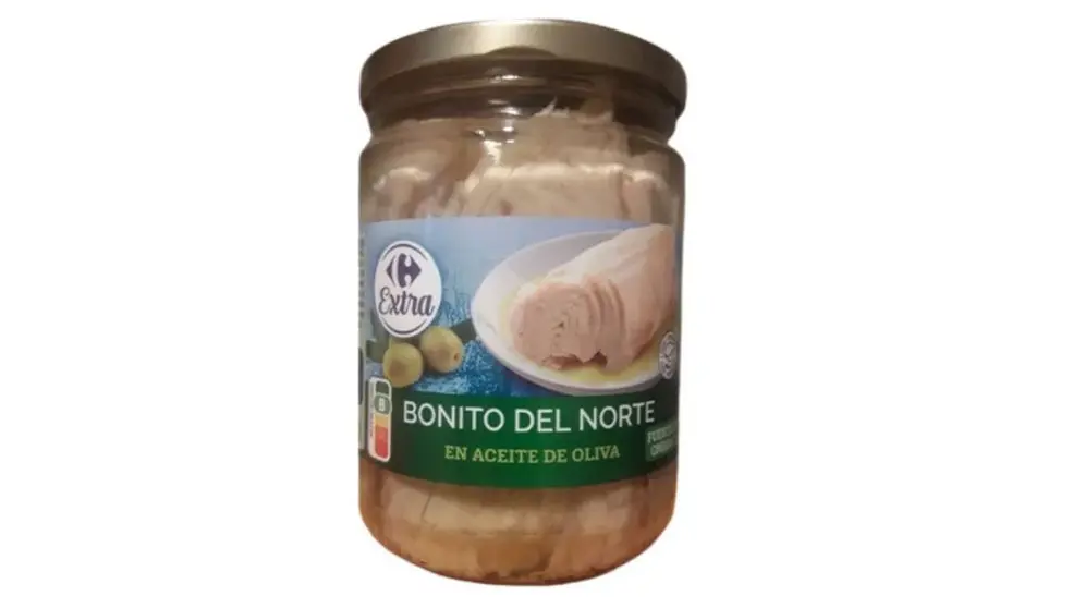 Bote de bonito del norte en aceite de oliva de marca Carrefour