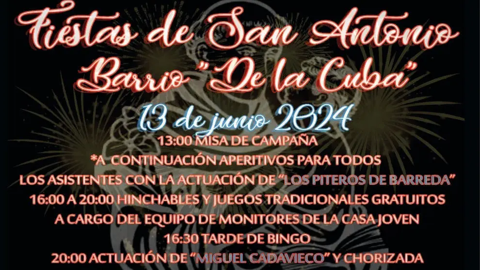 Parte del cartel de las fiestas del barrio de La Cuba