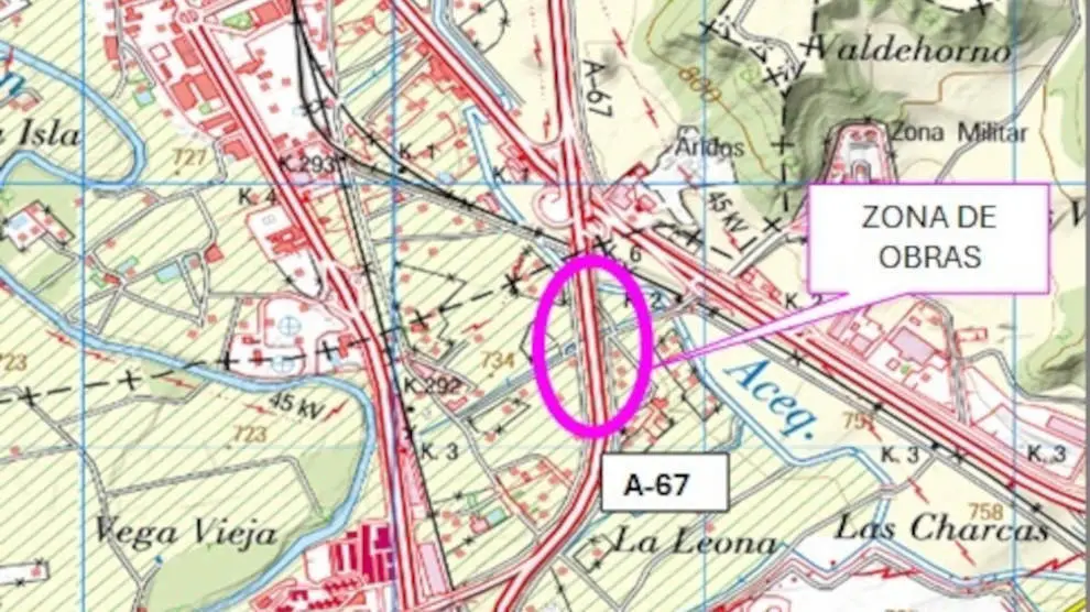 Afectaci&oacute;n al tr&aacute;fico prevista desde el pr&oacute;ximo 15 de julio en la autov&iacute;a A-67 a la altura de Palencia