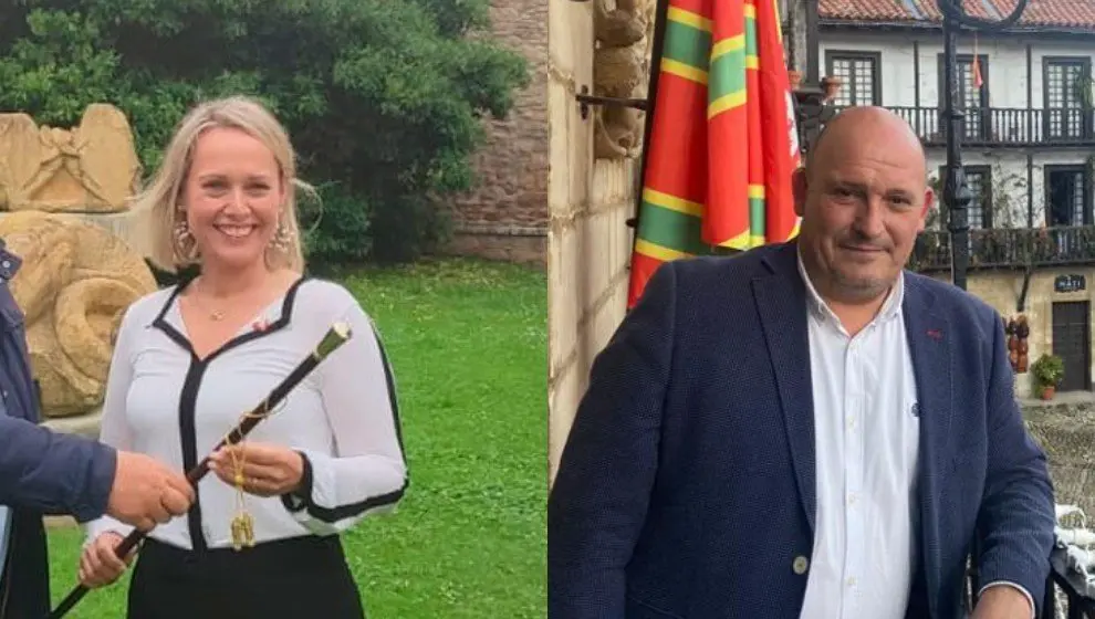 La alcaldesa de Santillana del Mar, Sara Izquierdo y el exalcade &Aacute;ngel Rodr&iacute;guez