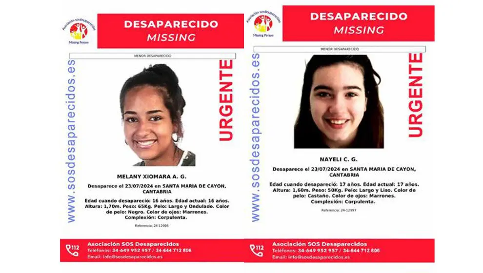 Carteles de las menores desaparecidas en Cay&oacute;n