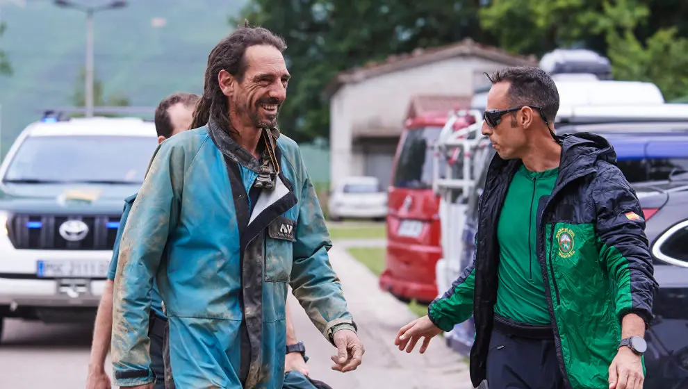 Uno de los espele&oacute;logos rescatado en Soba