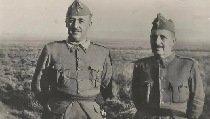 Los generales Franco y D&aacute;vila, durante la guerra civil