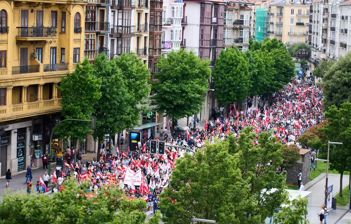 Manifestación convocada por el sector siderometalúrgico en Santander