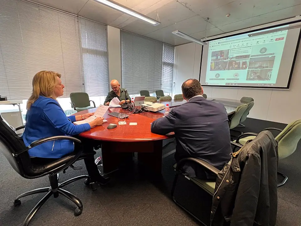 La consejera de Desarrollo Rural, Mar&iacute;a Jes&uacute;s Susinos, participa por videoconferencia en la Conferencia Sectorial de Medio Ambiente junto a &Aacute;ngel Serdio