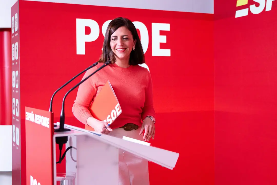 La portavoz del PSOE, Esther Peña, en Ferraz