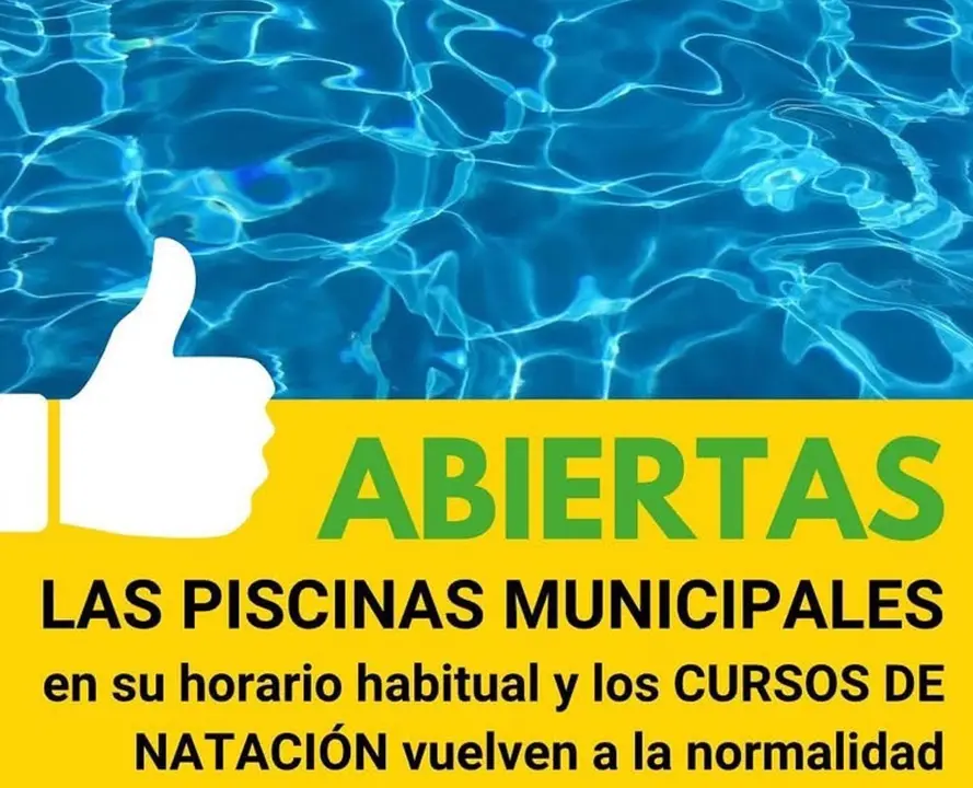 Cartel del Ayuntamiento de Villaescusa en sus redes sociales informando de la reapertura de la piscina tras haberse tenido que cerrar por la presencia de excrementos en el agua
