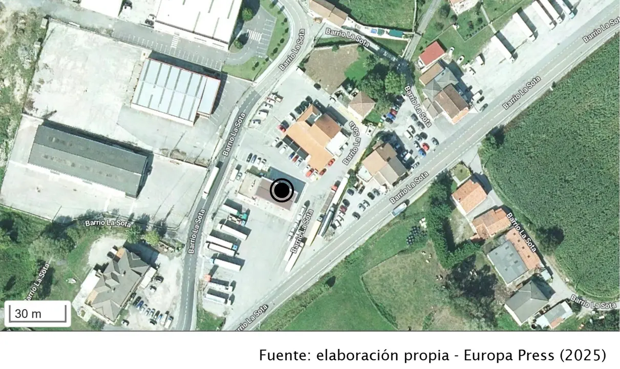 Zona del área de servicio Los Arcos