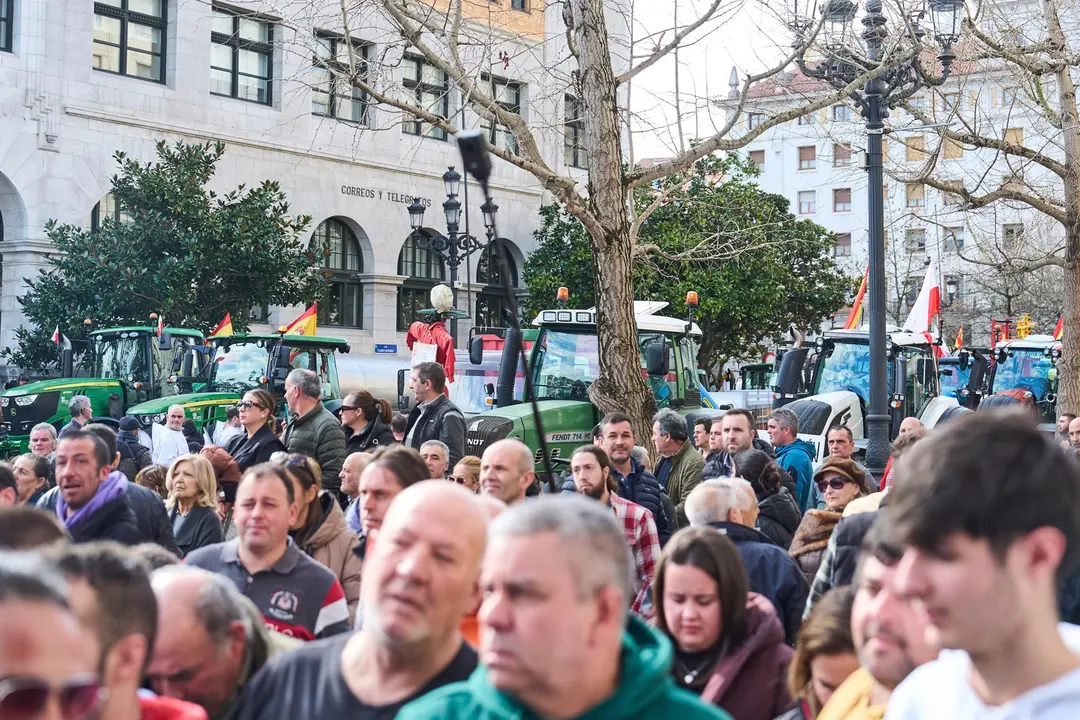 Imagen de archivo de una tractorada en Santander contra el acuerdo de Mercosur
