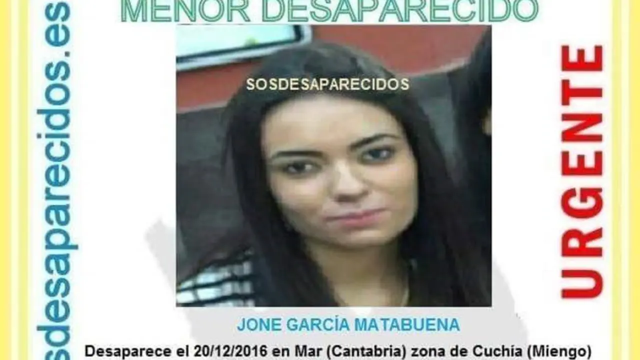 Cartel de la joven que ya ha sido encontrada