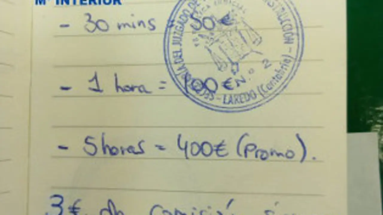 Cuaderno encontrado por la Polic&iacute;a Nacional