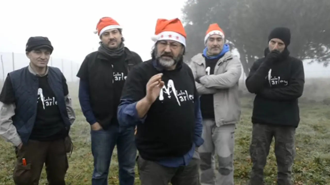 Luis Miguel Dom&iacute;nguez y los otros cuatro activistas procesados se dirigen a la c&aacute;mara antes de realizar la acci&oacute;n contra las casetas. Im&aacute;genes: YouTube