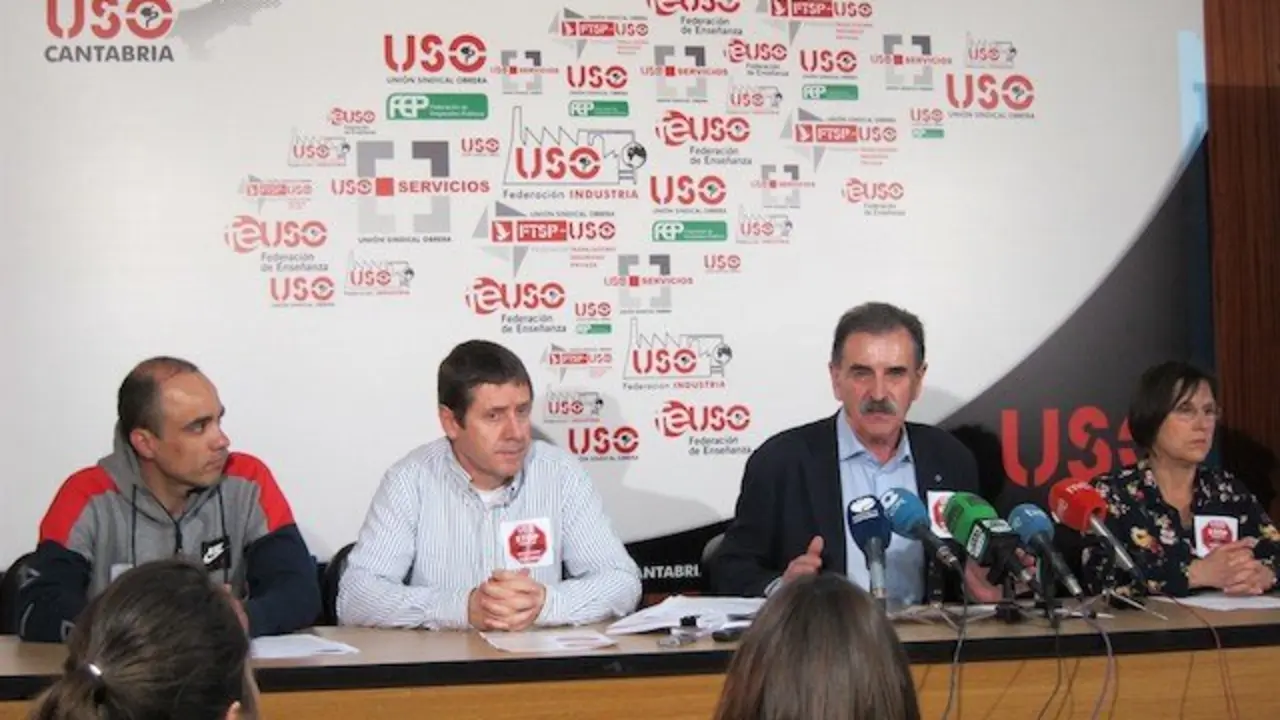 Representantes de USO en Solvay