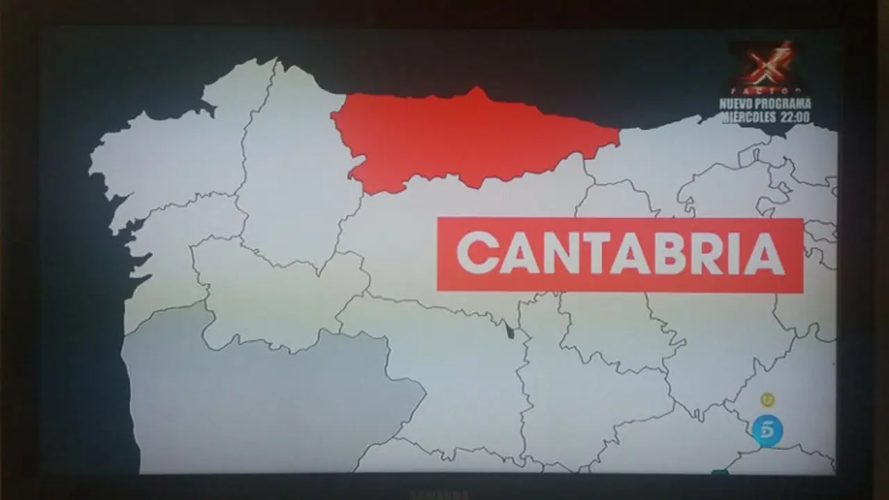 Telecinco sit&uacute;a Cantabria en Asturias