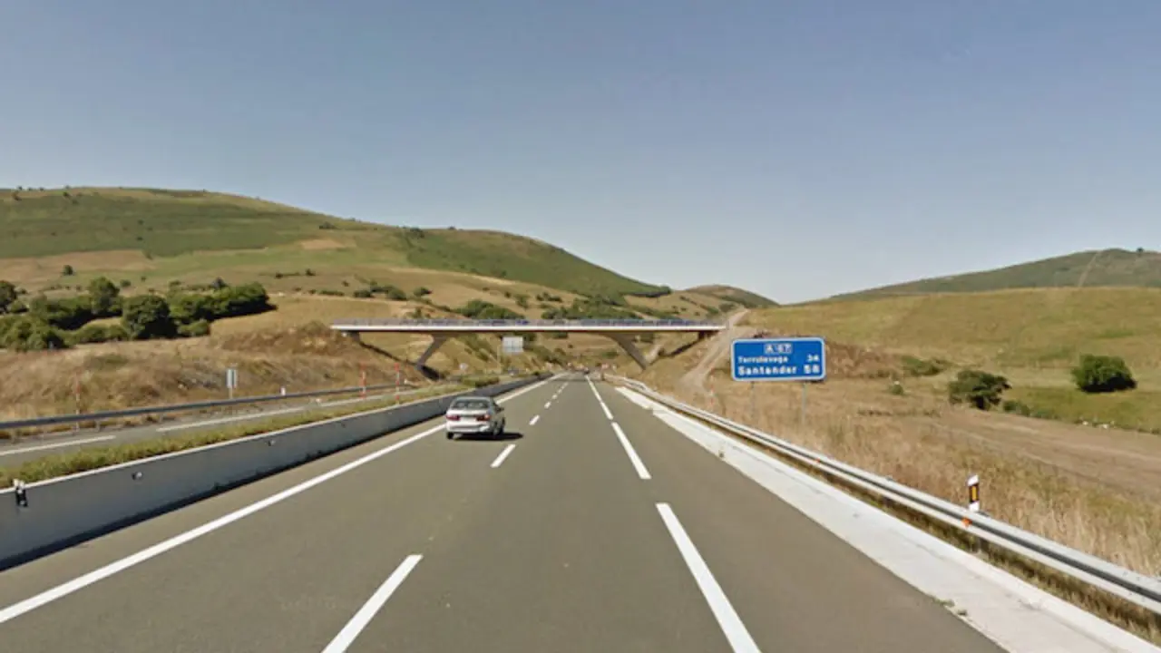 Zona del accidente registrado en la A-67. Foto- Google Maps