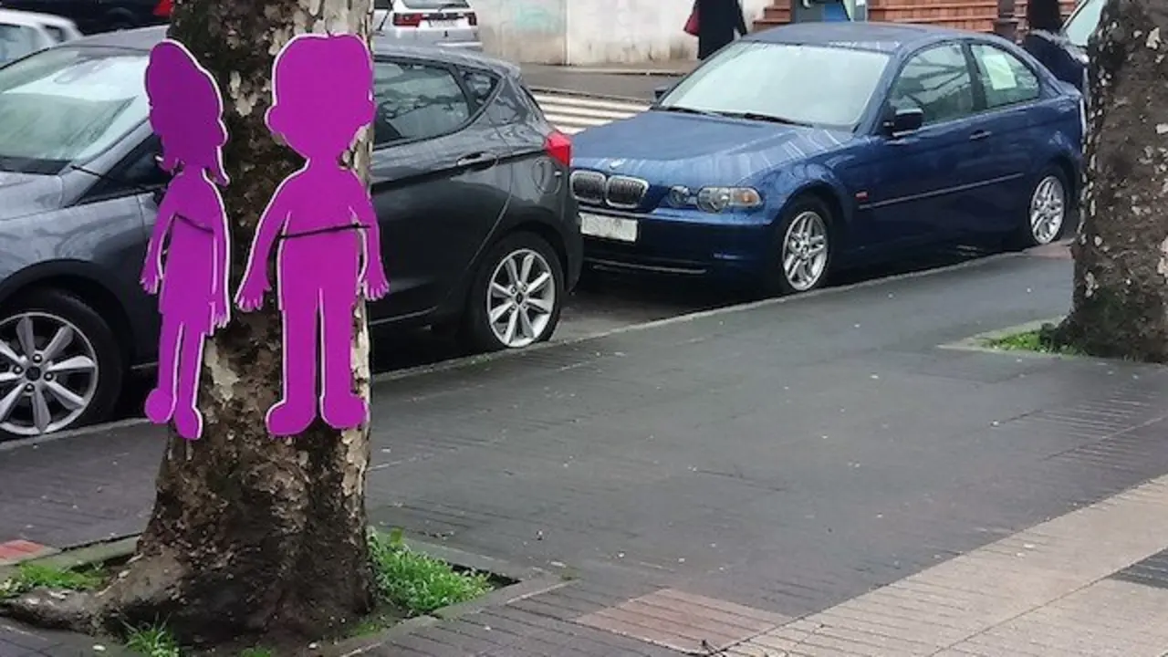Siluetas de ni&ntilde;os contra la violencia machista