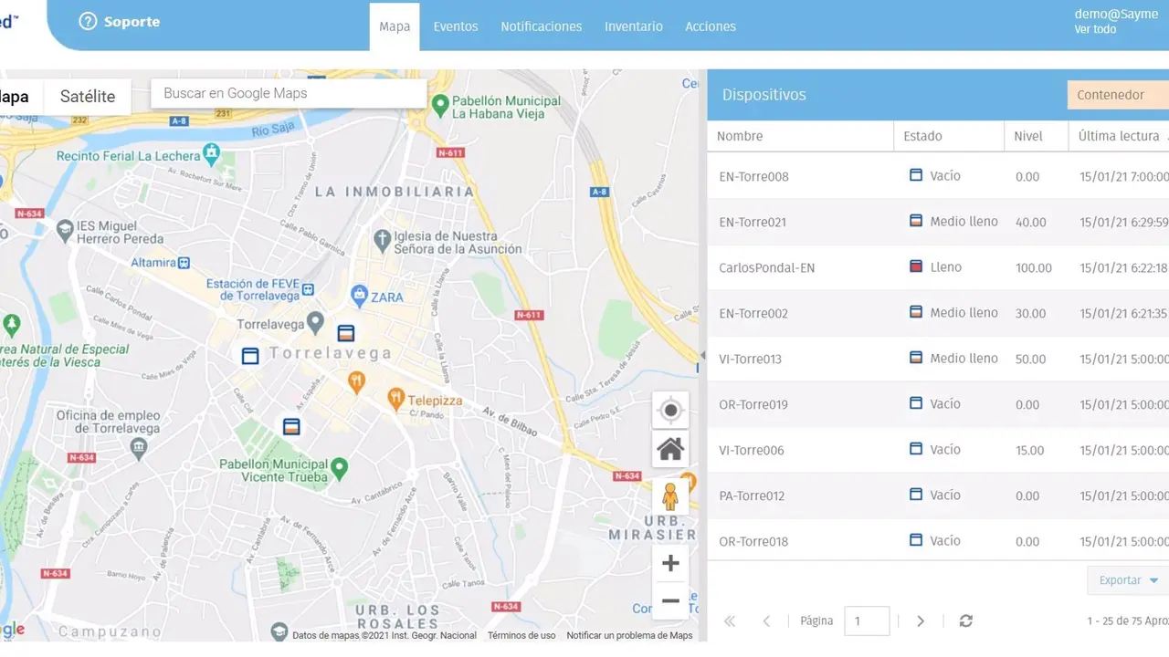 Prueba de sensorizaci&oacute;n de contenedores de residuos en Torrelavega