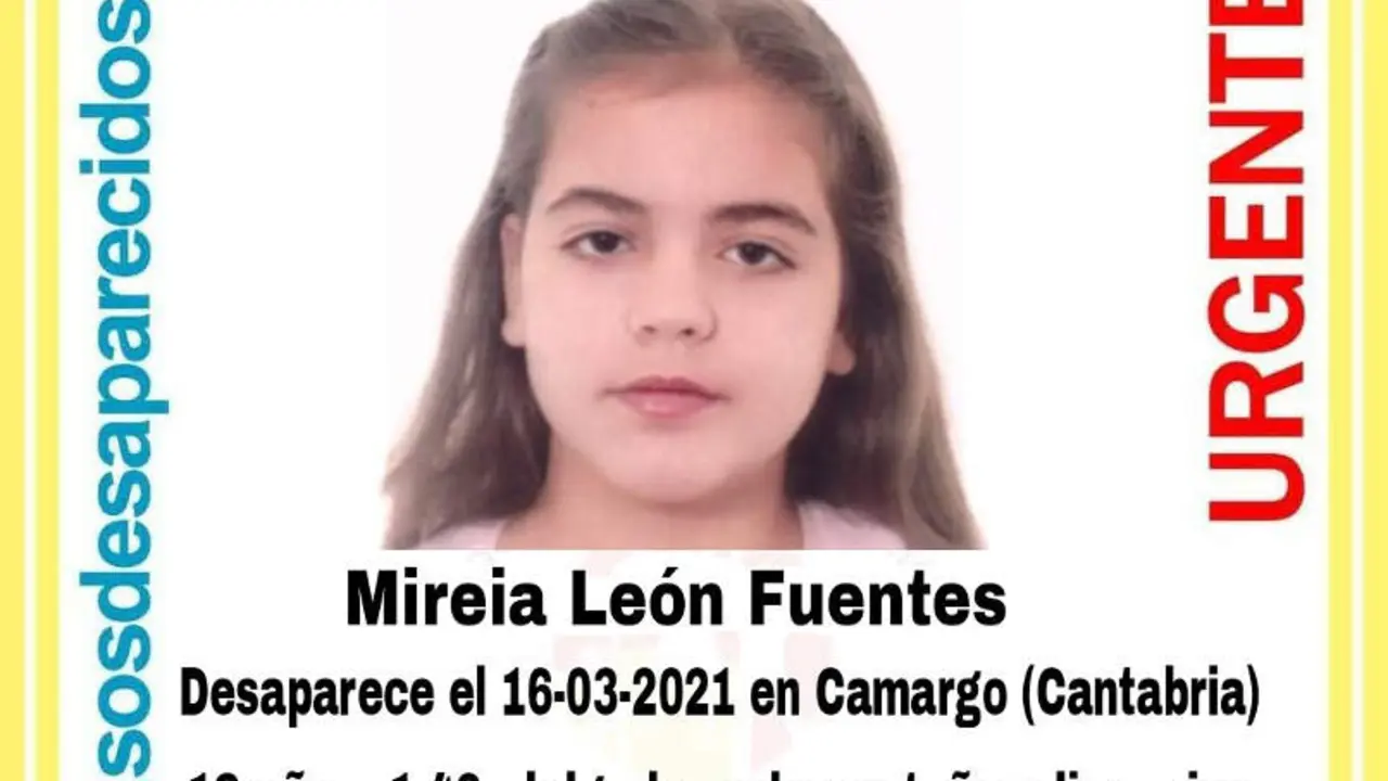 Cartel de la menor desaparecida