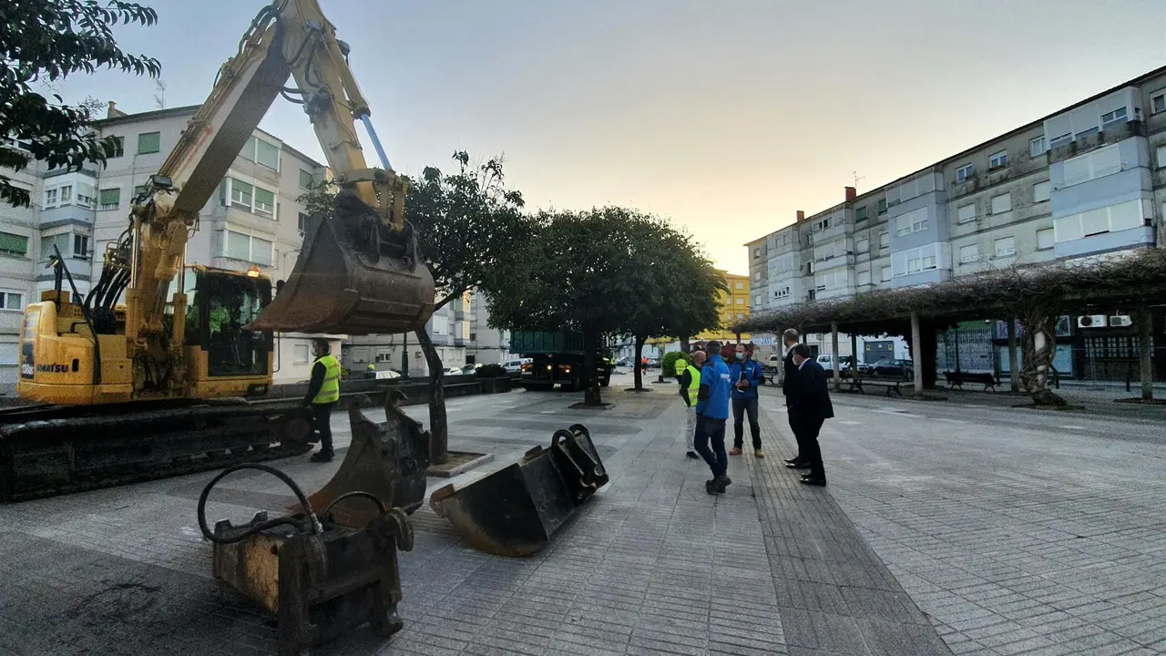 Plaza Covadonga, en el Barrio Covadonga de Torrelavega