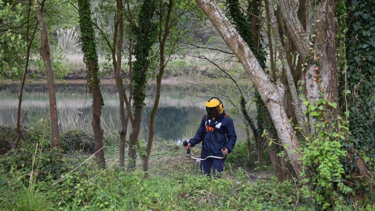 Práctias de la escuela taller de Piélagos en la senda de Boo
