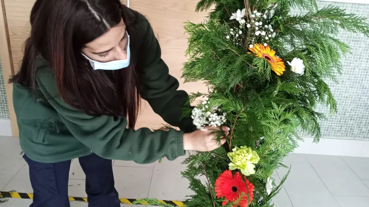 Alumnos de jardiner&iacute;a de la Escuela Taller de Pi&eacute;lagos decoran el teatro Vimenor