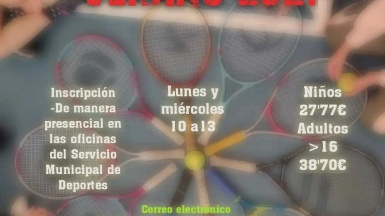 Cartel de cursos de tenis