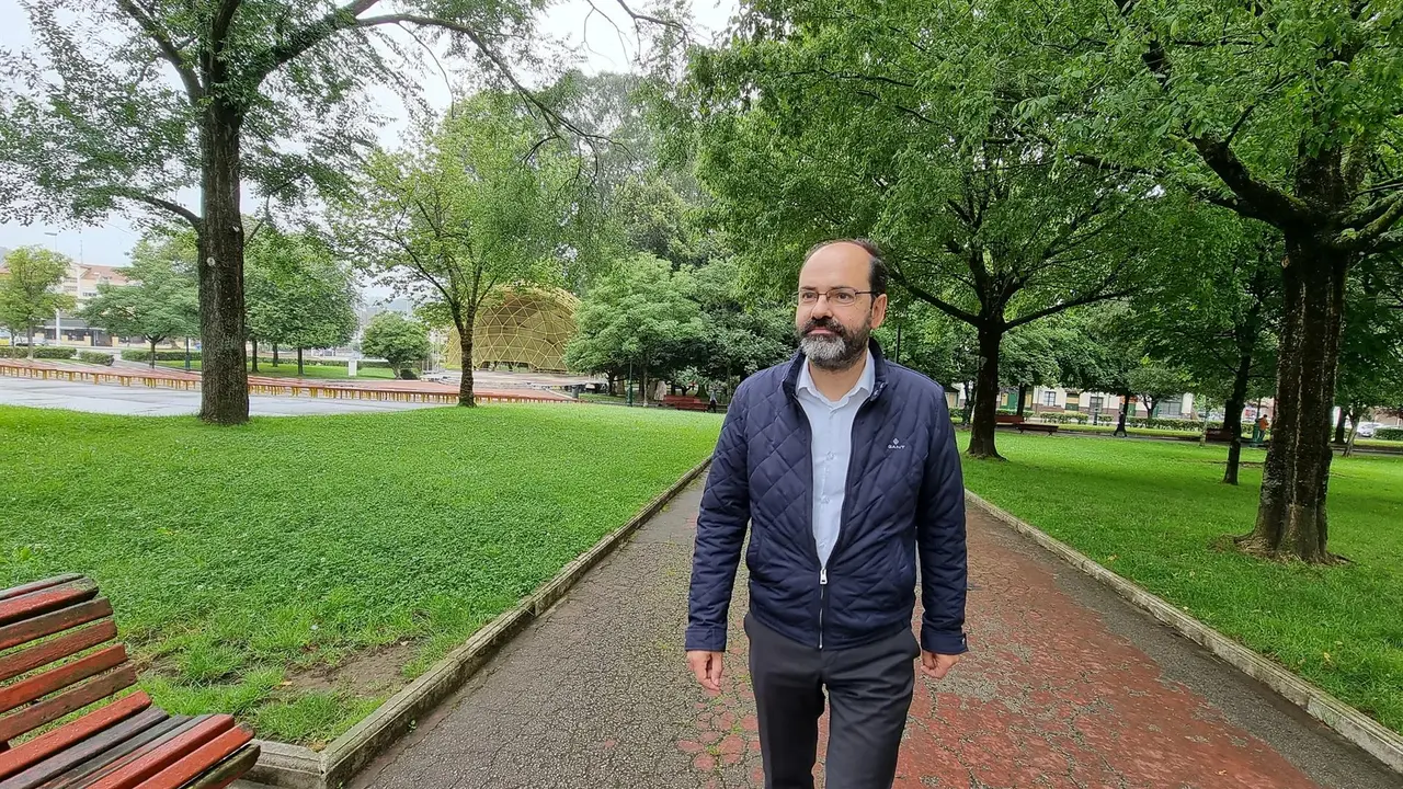 José Luis Urraca en el parque Manuel Barquín