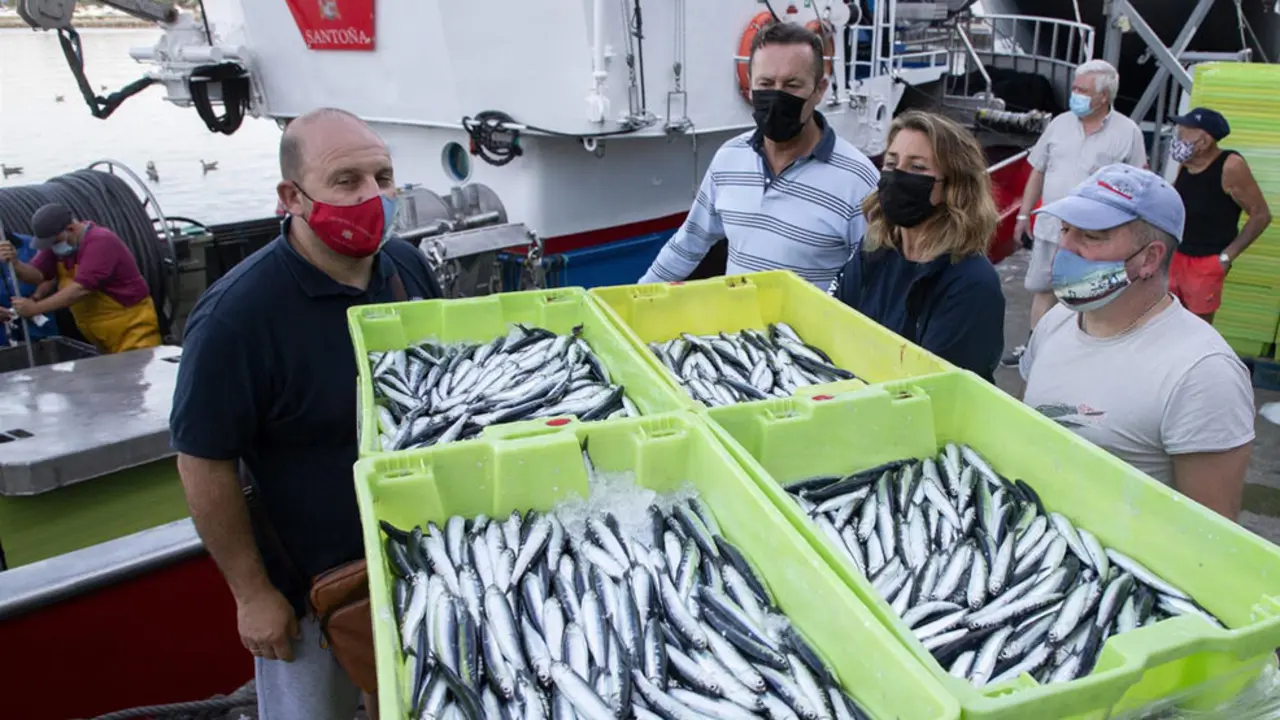 El consejero de Desarrollo Rural, Ganadería, Pesca, Alimentación y Medio Ambiente, Guillermo Blanco, tras su participación durante la noche en una jornada de pesca de bocarte
