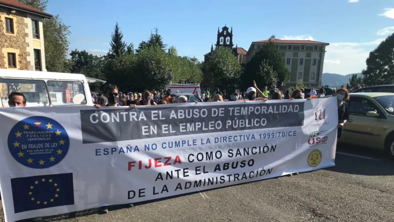 Manifestación de interinos este miércoles | Foto- USO