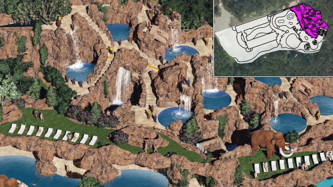 Infografía del parque acuático previsto en Sierrallana