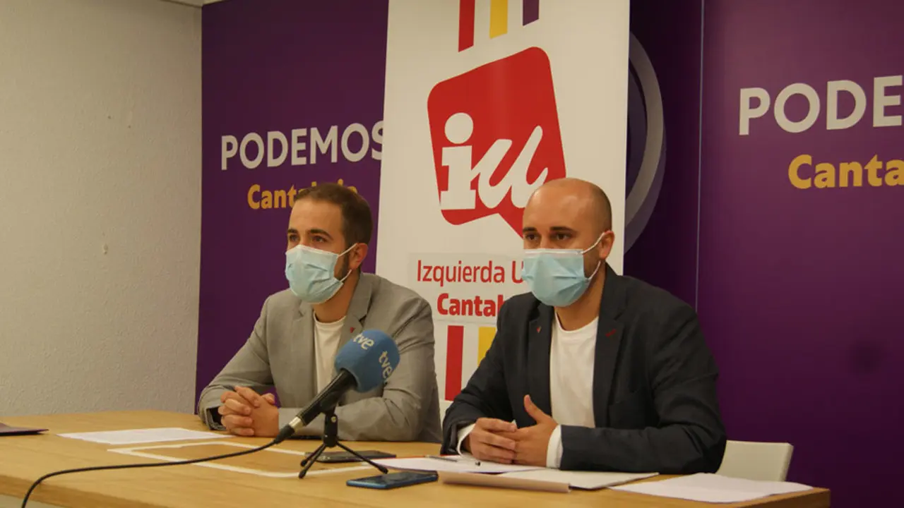 Luis del Piñal e Israel Ruiz Salmón, coordinadores generales de Podemos Cantabria e Izquierda Unida Cantabria
