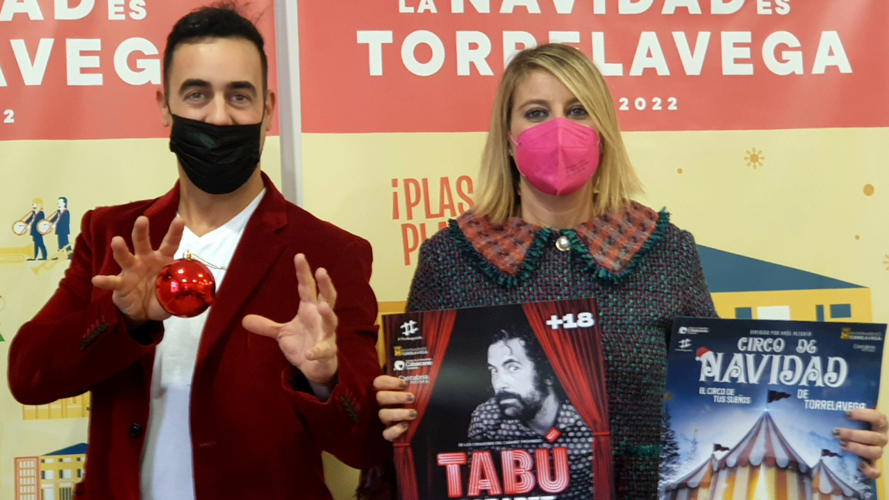 El mago Ra&uacute;l Alegr&iacute;a y la concejala Cristina Garc&iacute;a Vi&ntilde;as presentan el Circo de la Navidad y el Cabaret Tab&uacute;
