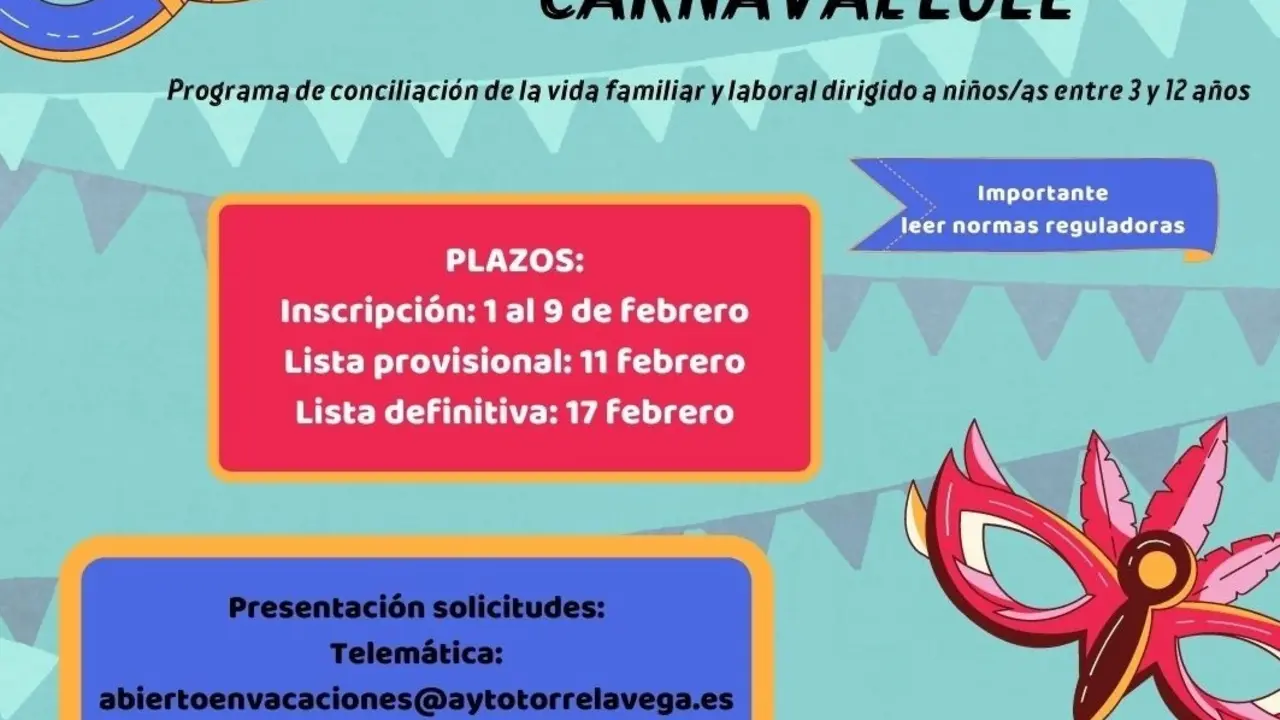 Cartel 'Abierto en vacaciones. Carnaval 2022'