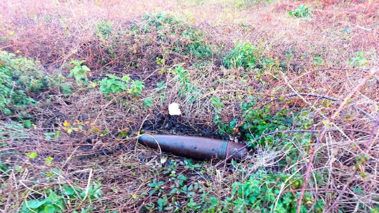 Obús de la Guarcia Civil encontrado en Allendelagua