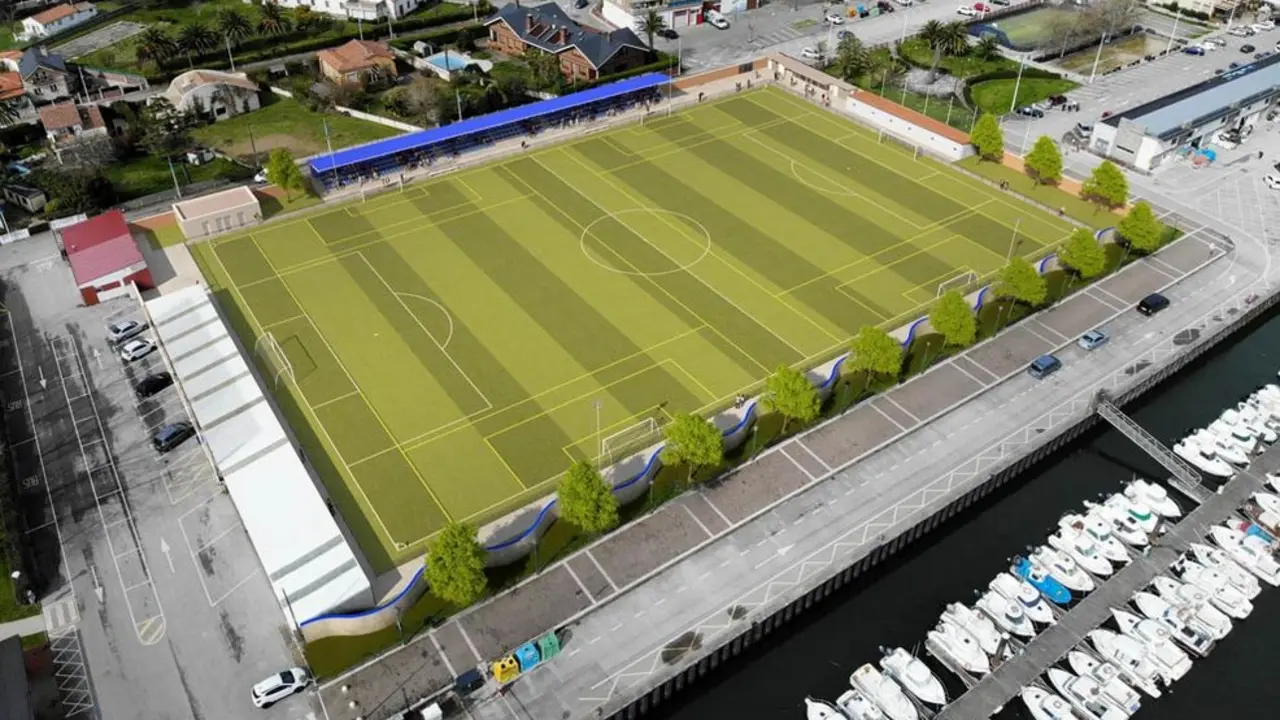 Infografía del campo de fútbol del San Martín de la Arena